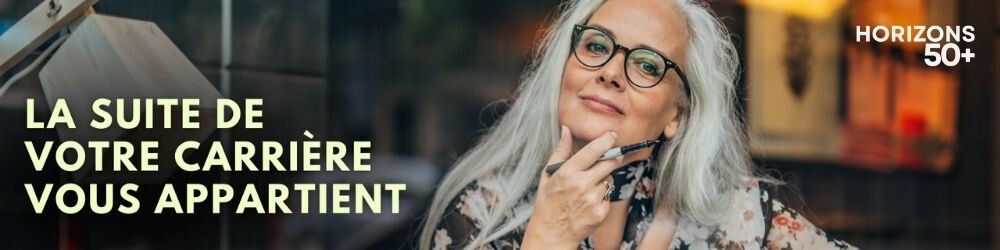 Femme réfléchissant à sa carrière après 50 ans – séance d'information Horizons 50+